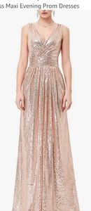Rose gold sequin bridesmaid or prom dress/gown